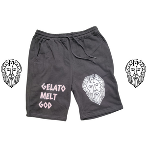 T.H.G. - GELATO MELT GOD - Men's fleece shorts (BLK / WHT)