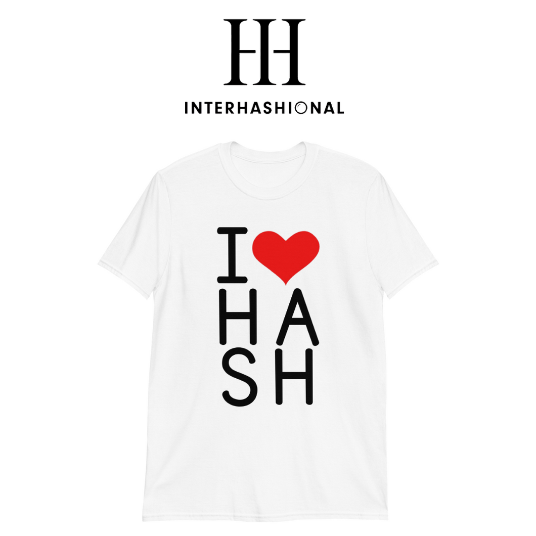 Interhashional - I <3 Hash - Short-Sleeve Unisex T-Shirt (WHT)