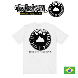 THE HASH CREW - The Hash of The Mountain - Men's fitted straight cut t-shirt WHT *BRAZIL ONLY*