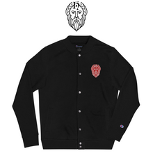 Load image into Gallery viewer, T.H.G. - FIRE MELT GOD - Embroidered Champion Bomber Jacket

