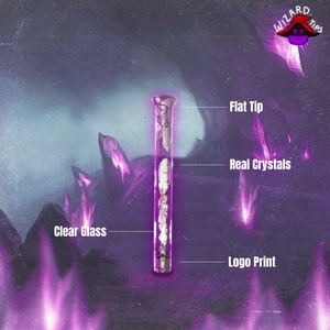 WIZARD TIPS - Flat Glass Tip W/ Purple Crystals