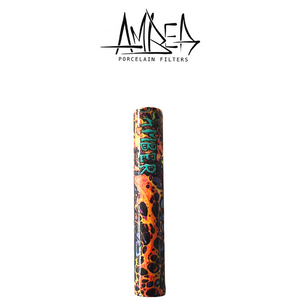 AMBER FILTERS - PORCELAIN TIP - SHORT / THICK - PSYCHEDELIC